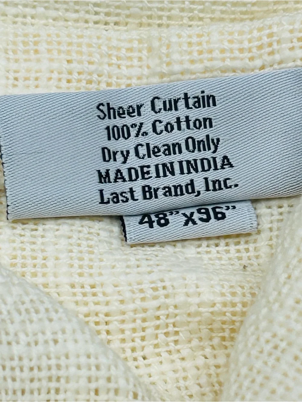 QUINCE Set Of 2 48x96 Cotton Sheer Curtains Ivory 0171